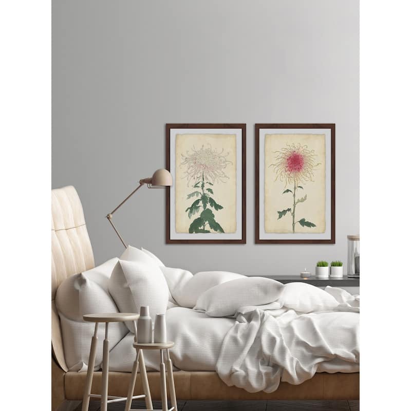 Marmont Hill - Handmade Spaghetti Blooms Diptych - Multi-Color