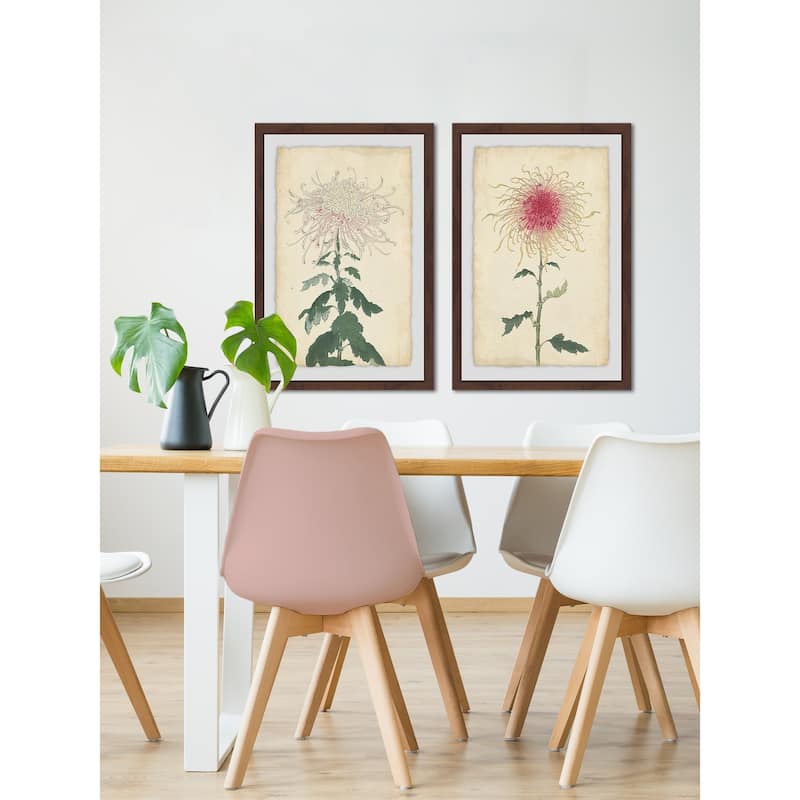 Marmont Hill - Handmade Spaghetti Blooms Diptych - Multi-Color