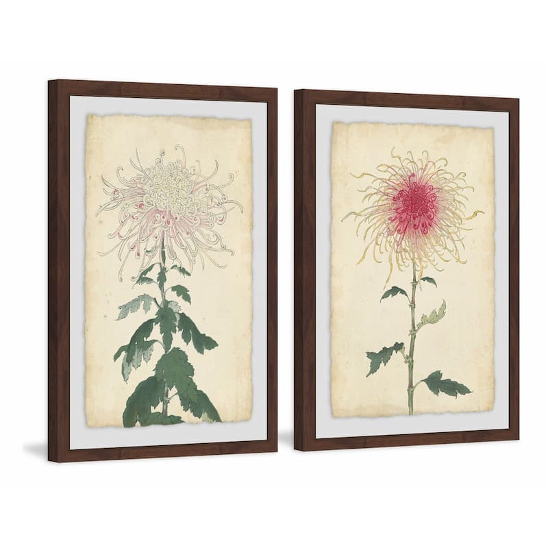 Marmont Hill - Handmade Spaghetti Blooms Diptych - Multi-Color