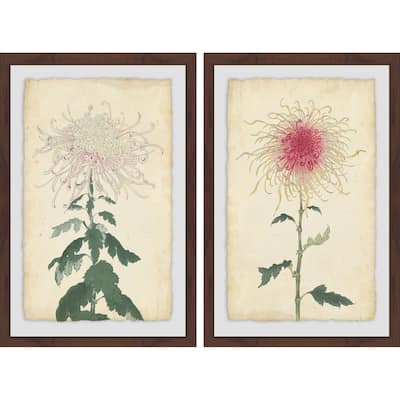Marmont Hill - Handmade Spaghetti Blooms Diptych - Multi-Color