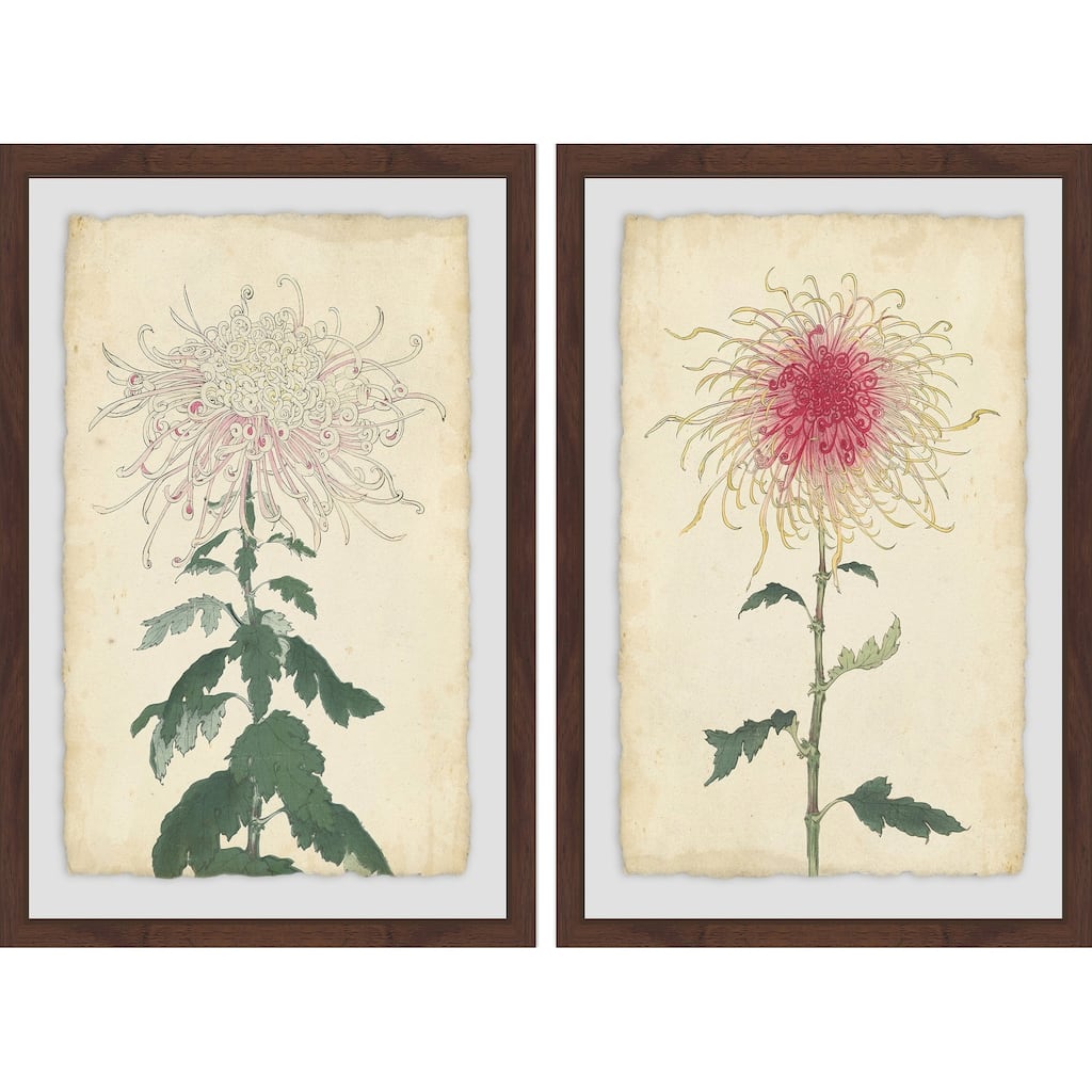 Marmont Hill - Handmade Spaghetti Blooms Diptych - Multi-Color