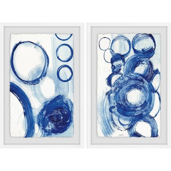 Shop Marmont Hill Handmade Painted Blue Circles Diptych