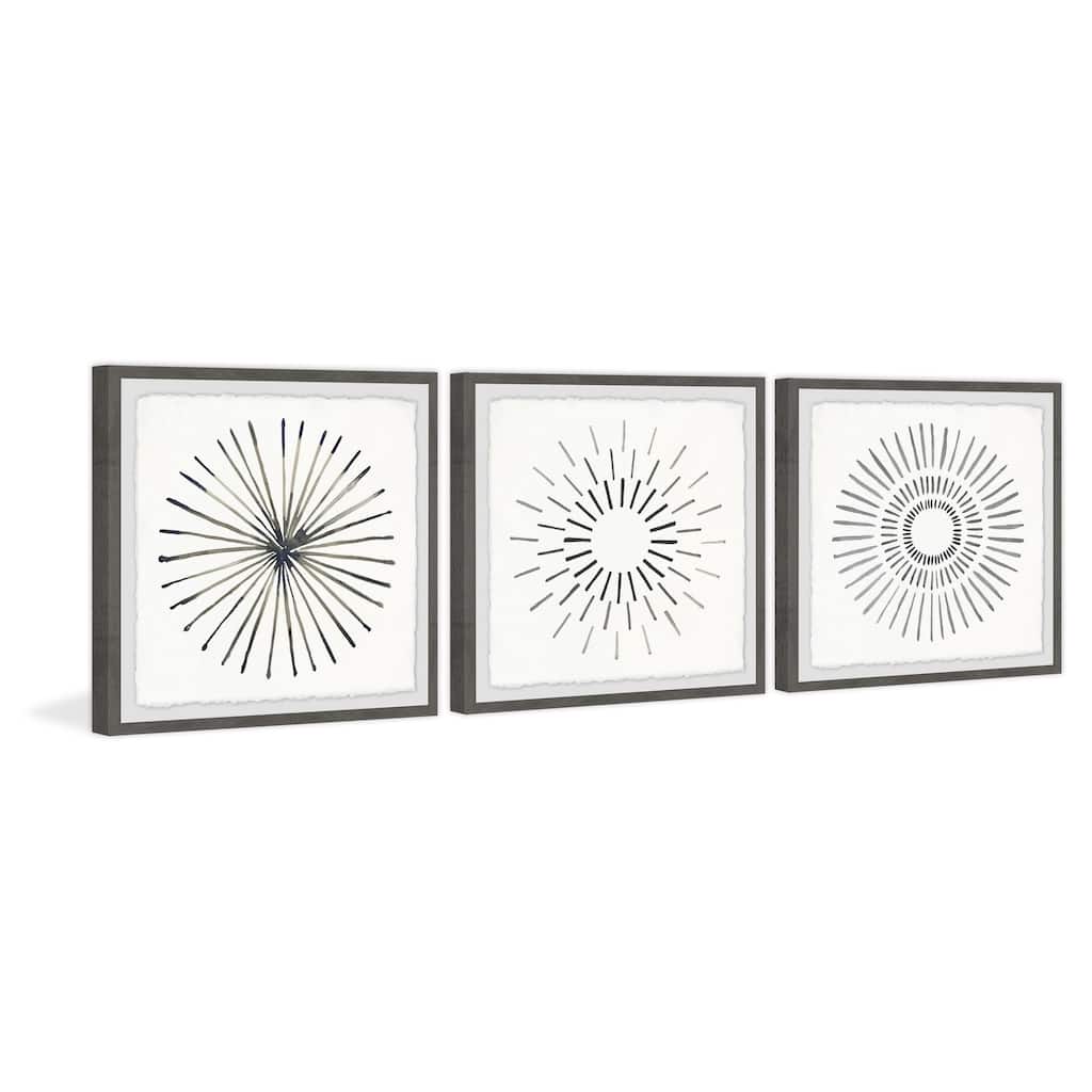 Marmont Hill - Handmade Circle Lines II Triptych - Multi-Color