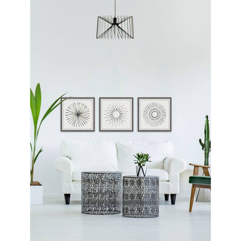 Marmont Hill - Handmade Circle Lines II Triptych - Multi-Color