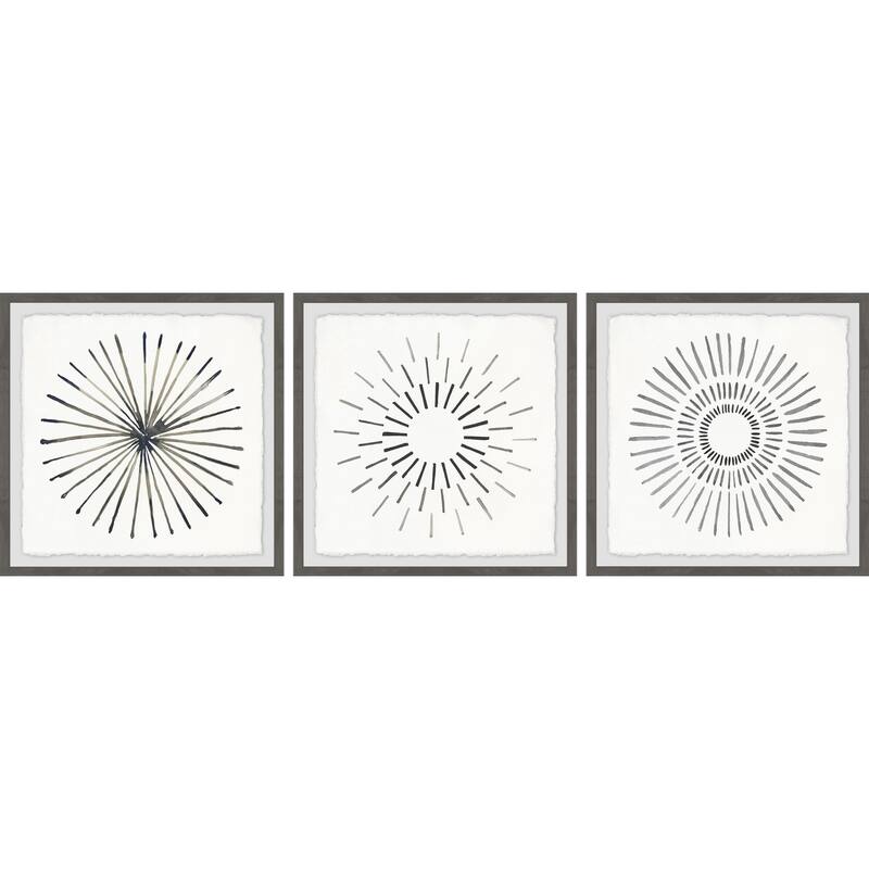 Marmont Hill - Handmade Circle Lines II Triptych - Multi-Color
