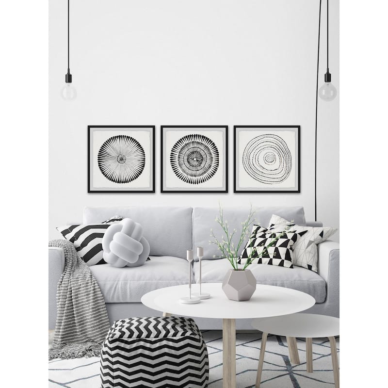 Marmont Hill - Handmade Circle Bloom Triptych - Multi-Color
