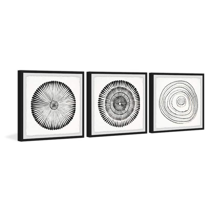 Marmont Hill - Handmade Circle Bloom Triptych - Multi-Color
