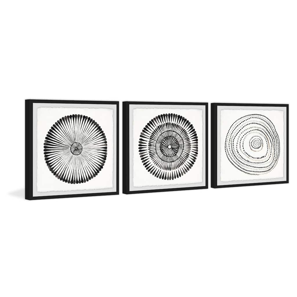 Marmont Hill - Handmade Circle Bloom Triptych - Multi-Color