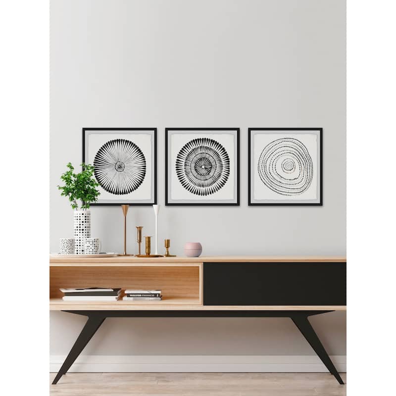 Marmont Hill - Handmade Circle Bloom Triptych - Multi-Color