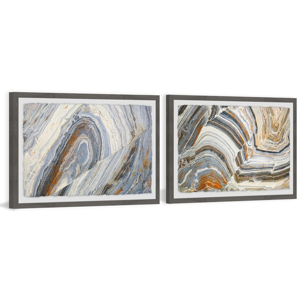 Marmont Hill - Handmade Techtonic Diptych - Multi-Color