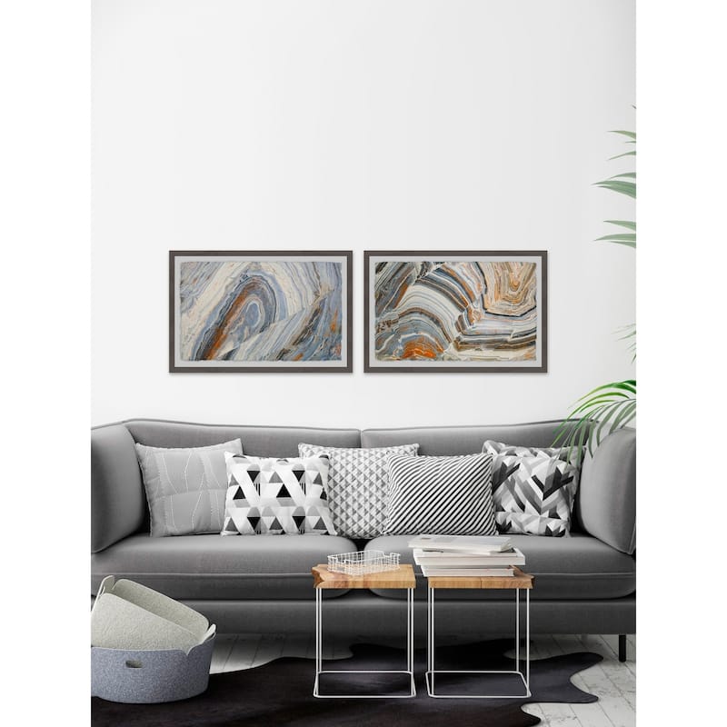 Marmont Hill - Handmade Techtonic Diptych - Multi-Color
