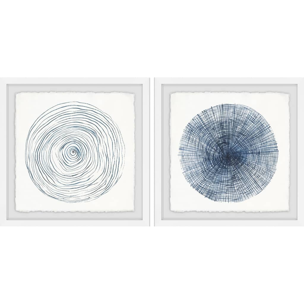 Marmont Hill - Handmade Circle Lines Diptych - Multi-Color