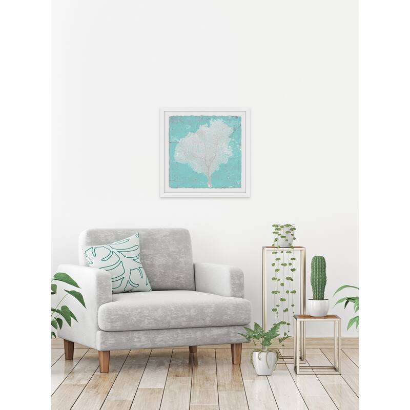 Graphic Sea Fan VII' Framed Painting Print - Multi-Color