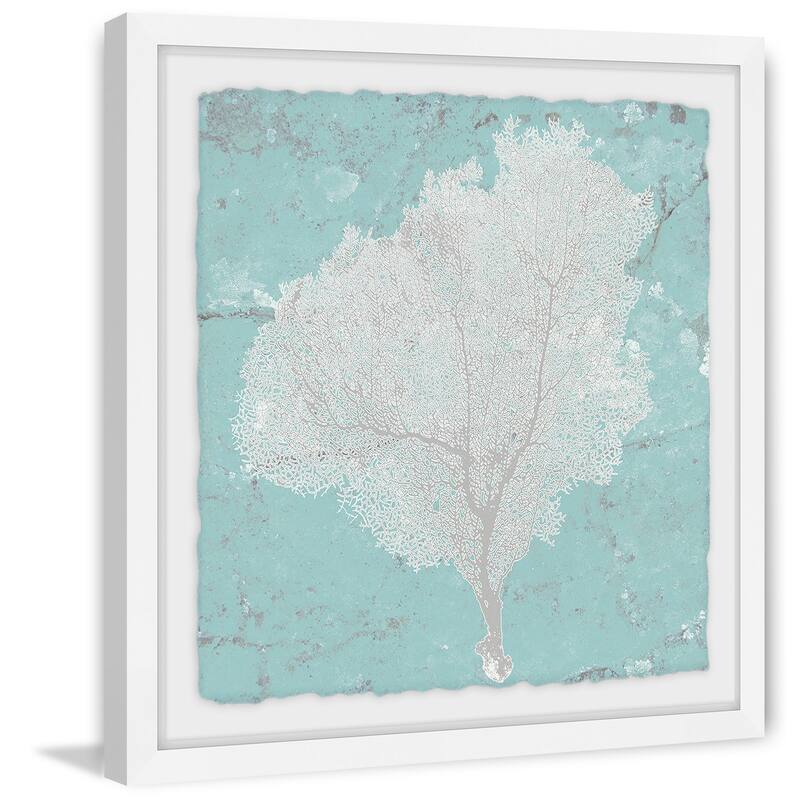 Graphic Sea Fan VII' Framed Painting Print - Multi-Color