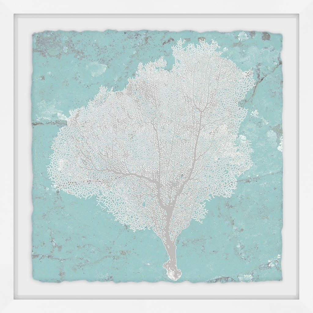 Graphic Sea Fan VII' Framed Painting Print - Multi-Color