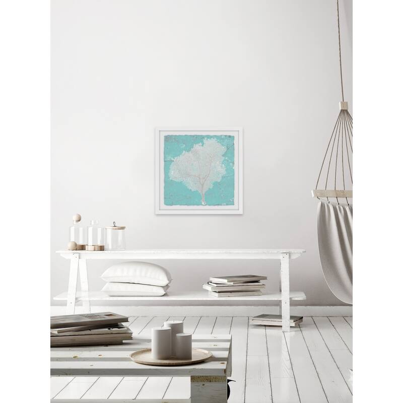 Graphic Sea Fan VII' Framed Painting Print - Multi-Color
