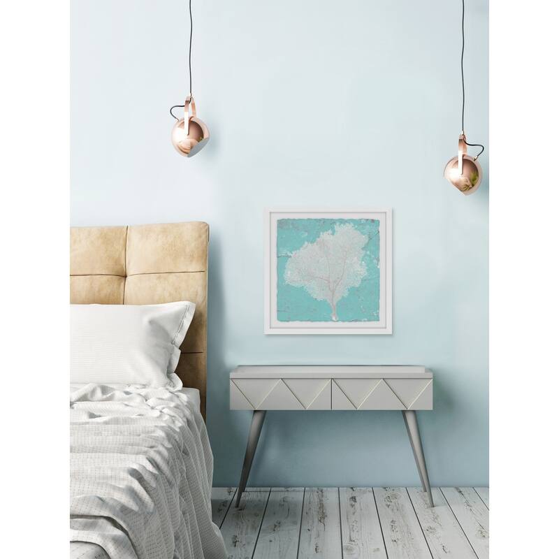 Graphic Sea Fan VII' Framed Painting Print - Multi-Color