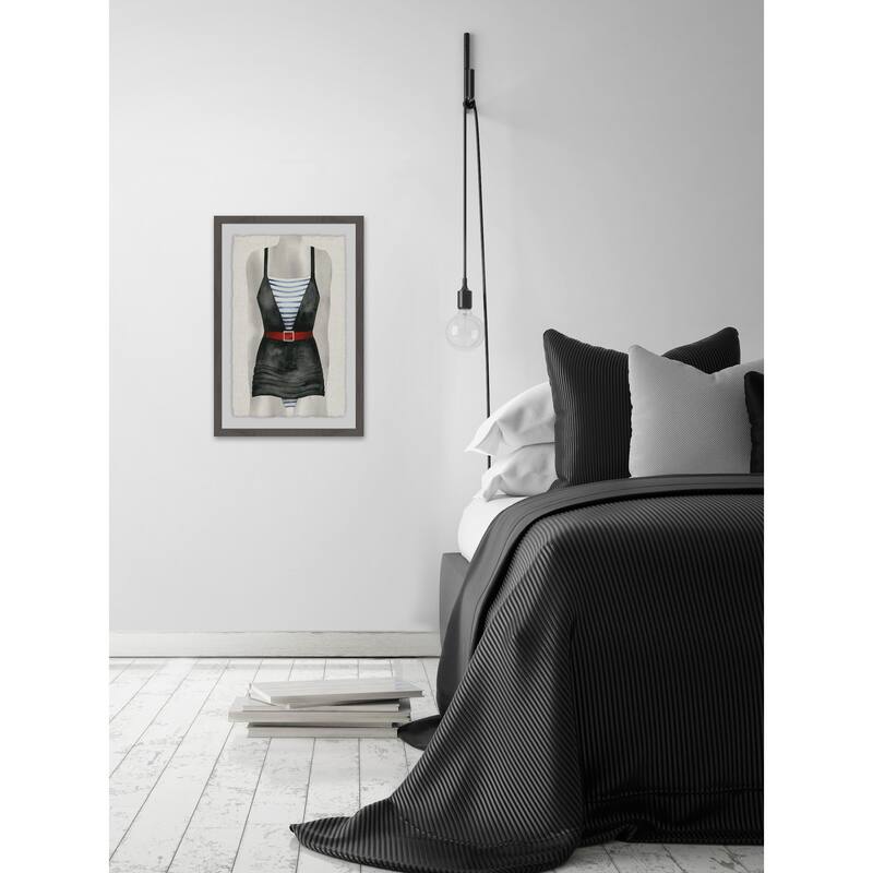 Vintage Bathing Suit V' Framed Painting Print - Multi-Color