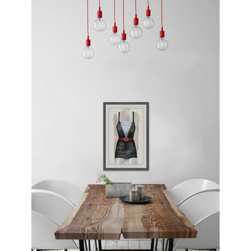 Vintage Bathing Suit V' Framed Painting Print - Multi-Color