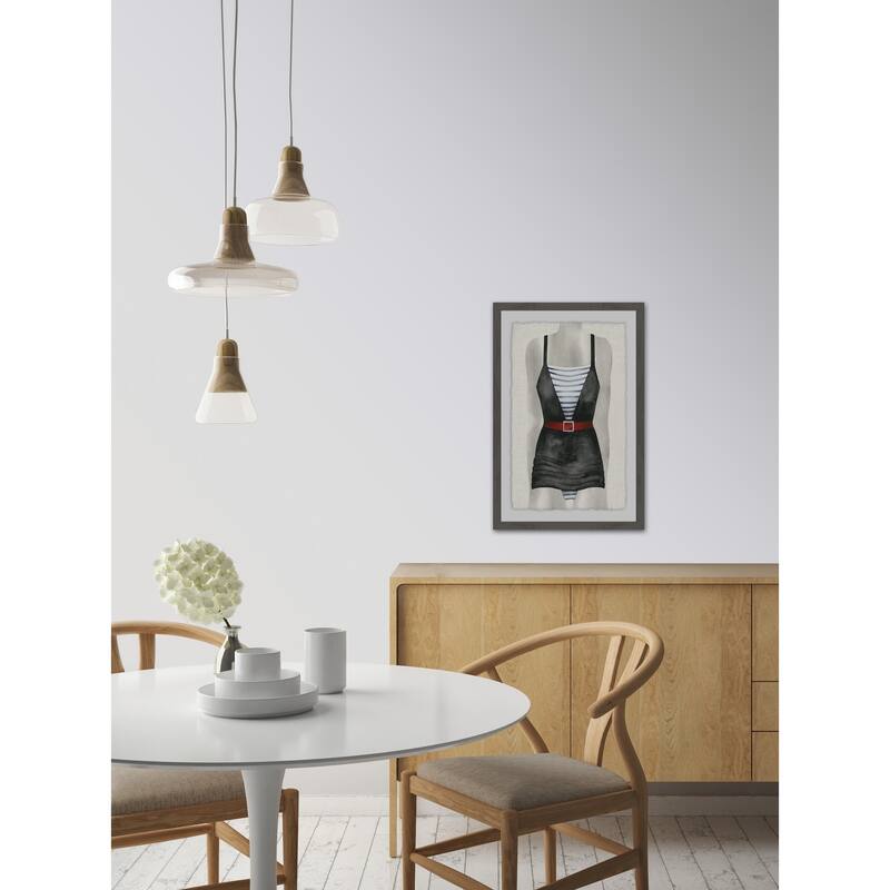 Vintage Bathing Suit V' Framed Painting Print - Multi-Color