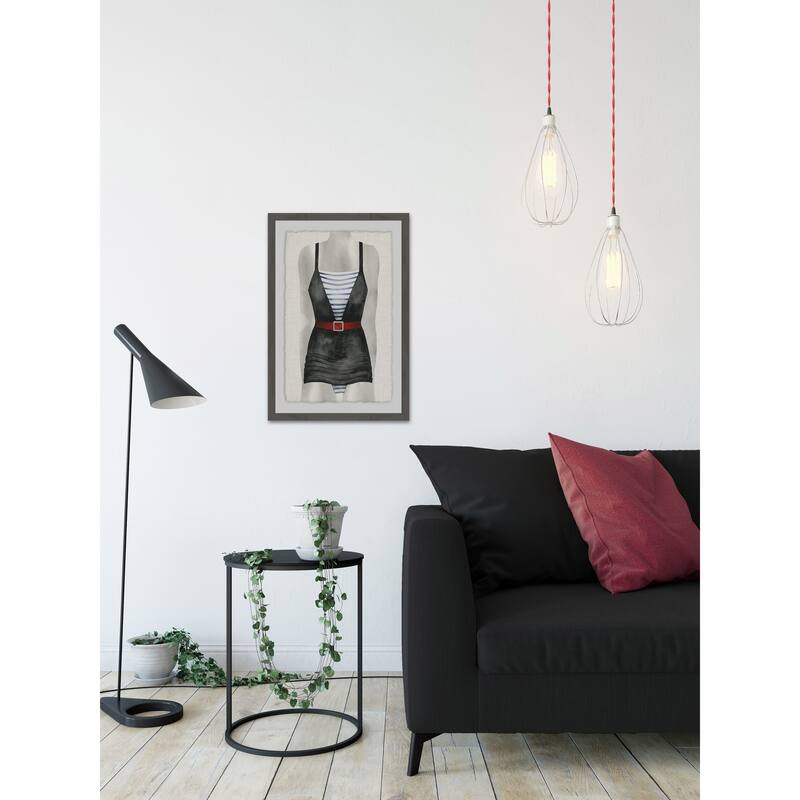 Vintage Bathing Suit V' Framed Painting Print - Multi-Color