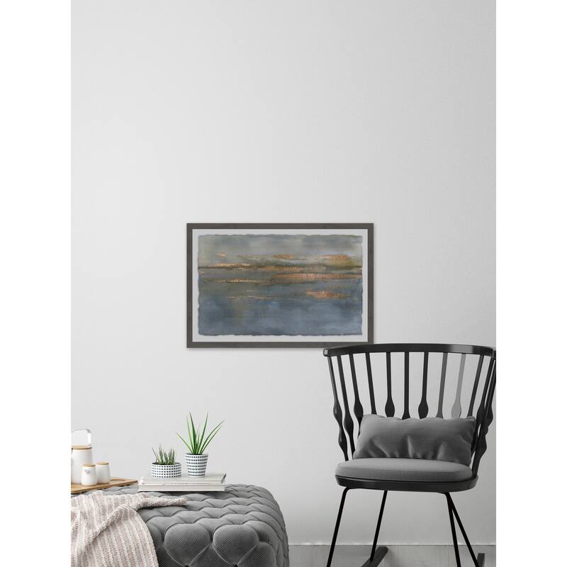 Copper Emulsion IV' Framed Painting Print - Multi-Color