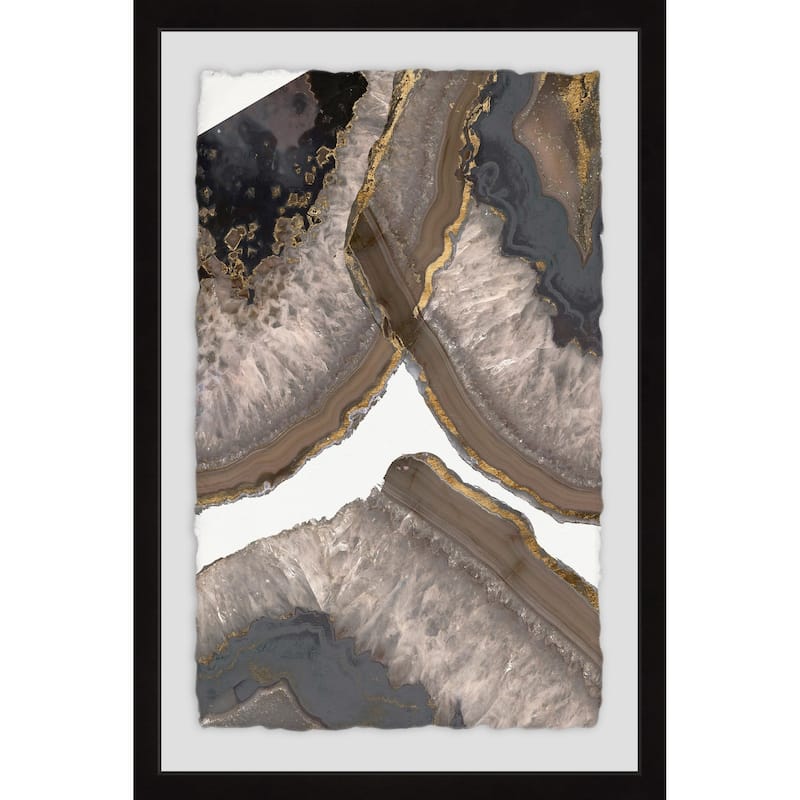 'Neutral Agates II' Framed Painting Print - Multi-Color