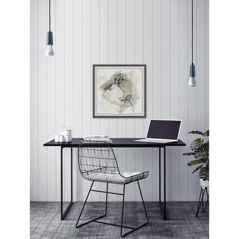'Monochrome Diaspora IV' Framed Painting Print - Multi-Color