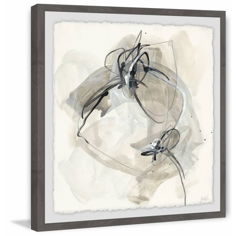 'Monochrome Diaspora IV' Framed Painting Print - Multi-Color
