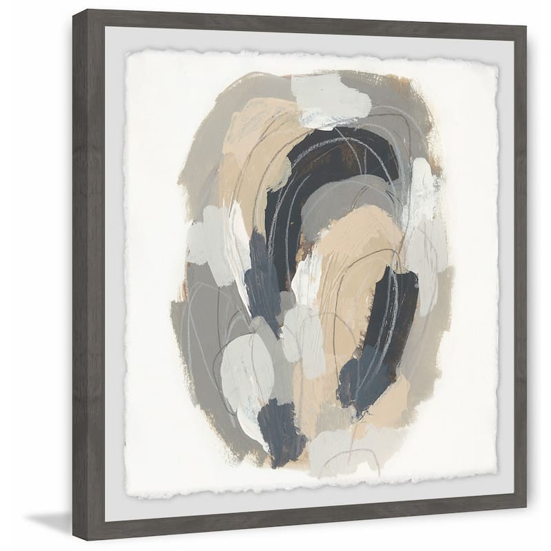 'Neutral Vortex III' Framed Painting Print - Multi-Color