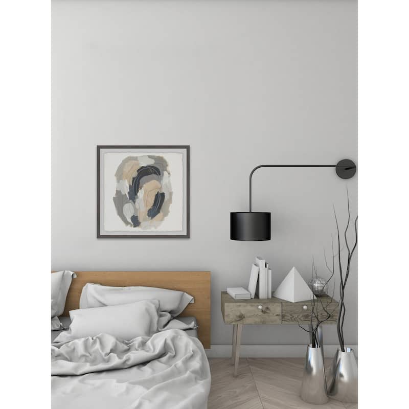 'Neutral Vortex III' Framed Painting Print - Multi-Color