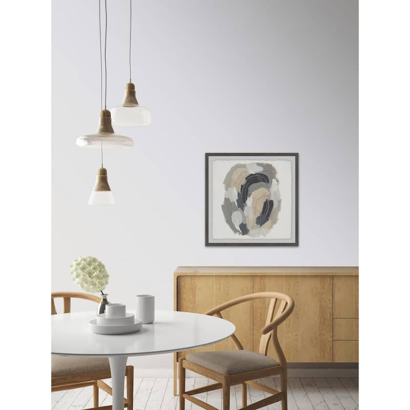 'Neutral Vortex III' Framed Painting Print - Multi-Color