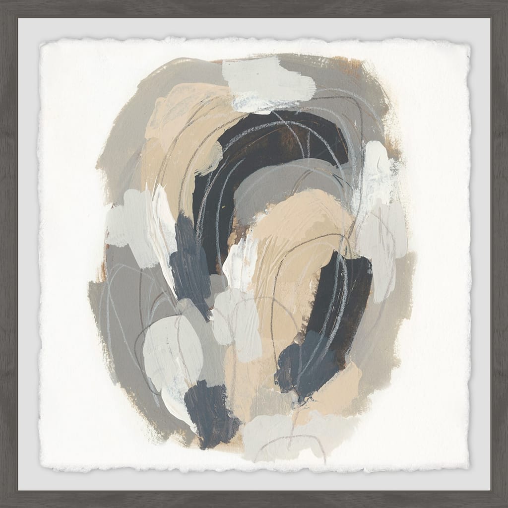 'Neutral Vortex III' Framed Painting Print - Multi-Color