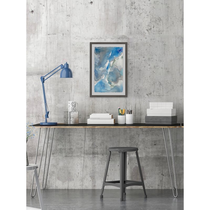 'Subtle Blues I' Framed Painting Print - Multi-Color