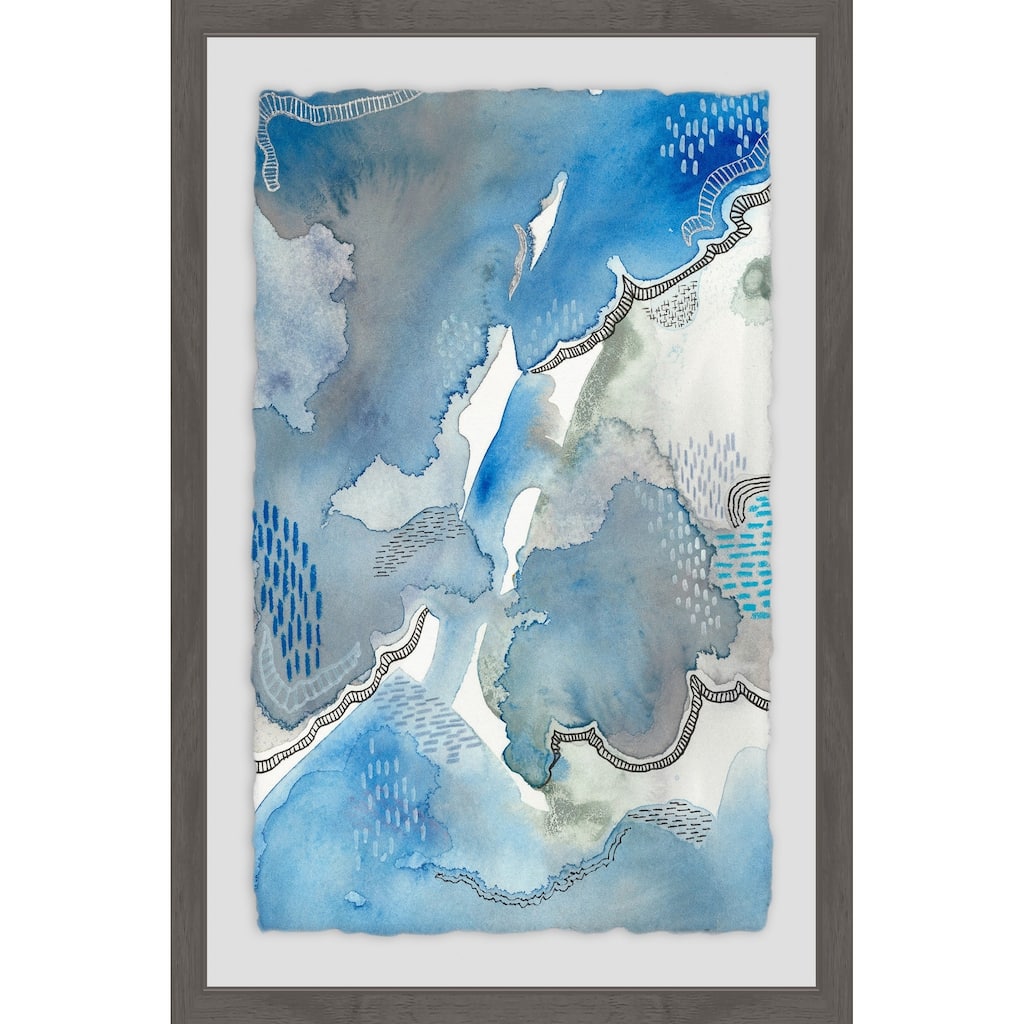 'Subtle Blues I' Framed Painting Print - Multi-Color