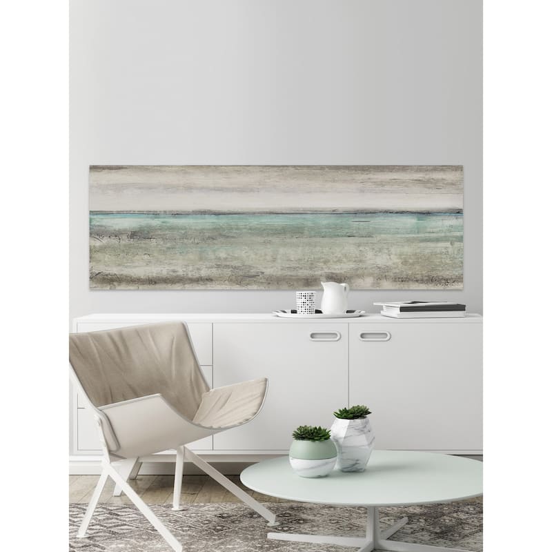 'Aqua Horizon IV' Painting Print on Wrapped Canvas - Multi-Color