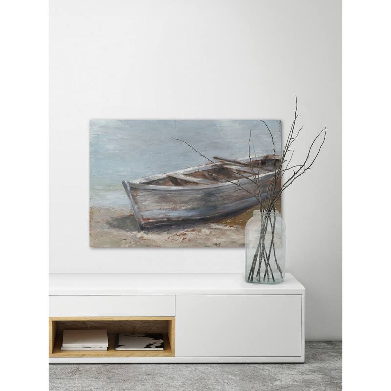 Whitewashed Boat II' Painting Print on Wrapped Canvas - Multi-Color