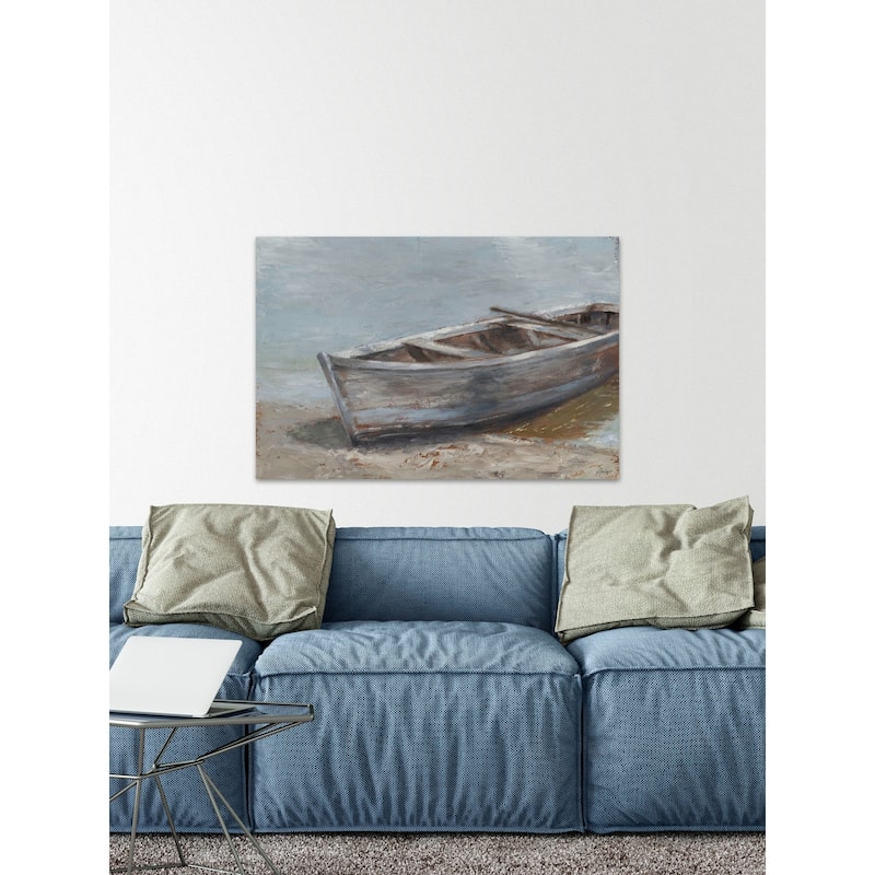 Whitewashed Boat II' Painting Print on Wrapped Canvas - Multi-Color