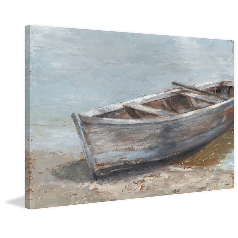 Whitewashed Boat II' Painting Print on Wrapped Canvas - Multi-Color