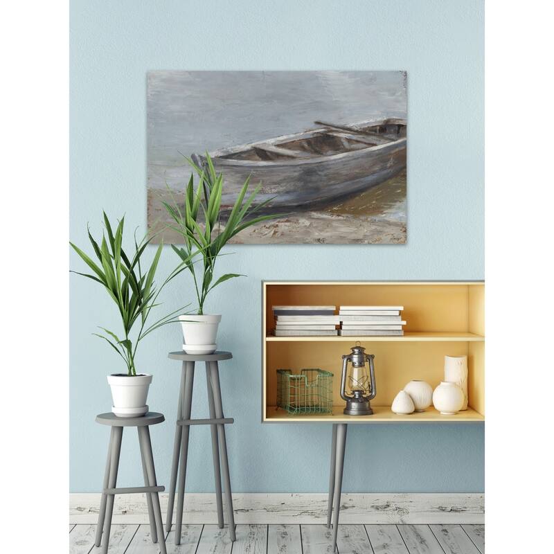 Whitewashed Boat II' Painting Print on Wrapped Canvas - Multi-Color