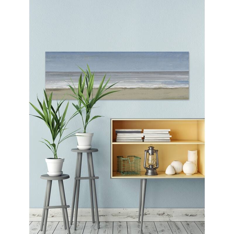 Beach Walking Day III' Painting Print on Wrapped Canvas - Multi-Color