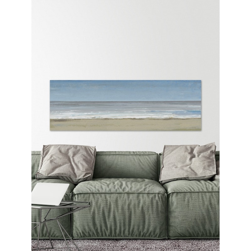 Beach Walking Day III' Painting Print on Wrapped Canvas - Multi-Color