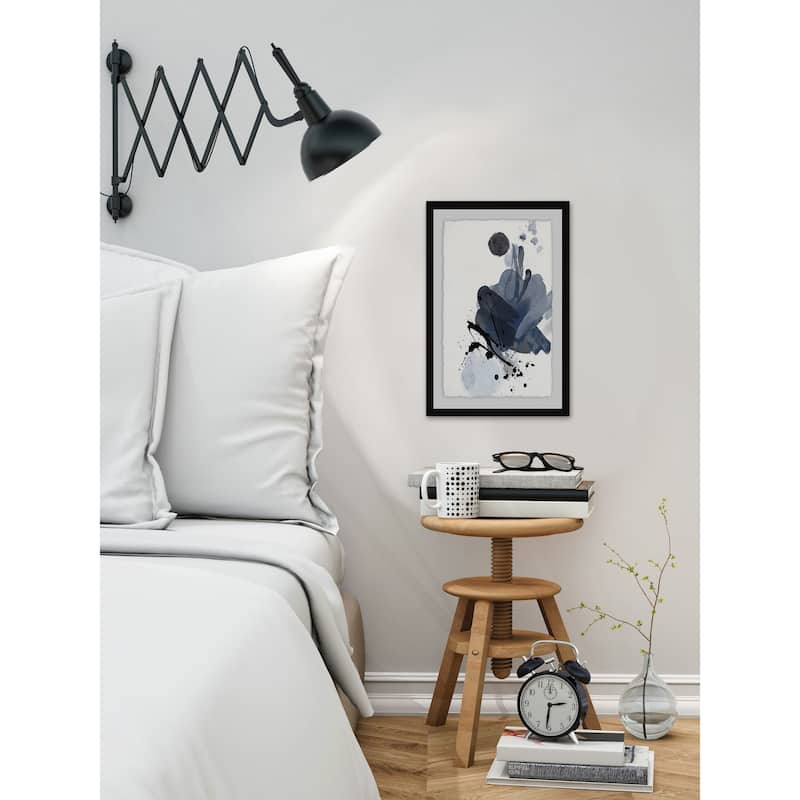Blue & Black Splash I' Framed Painting Print - Multi-Color
