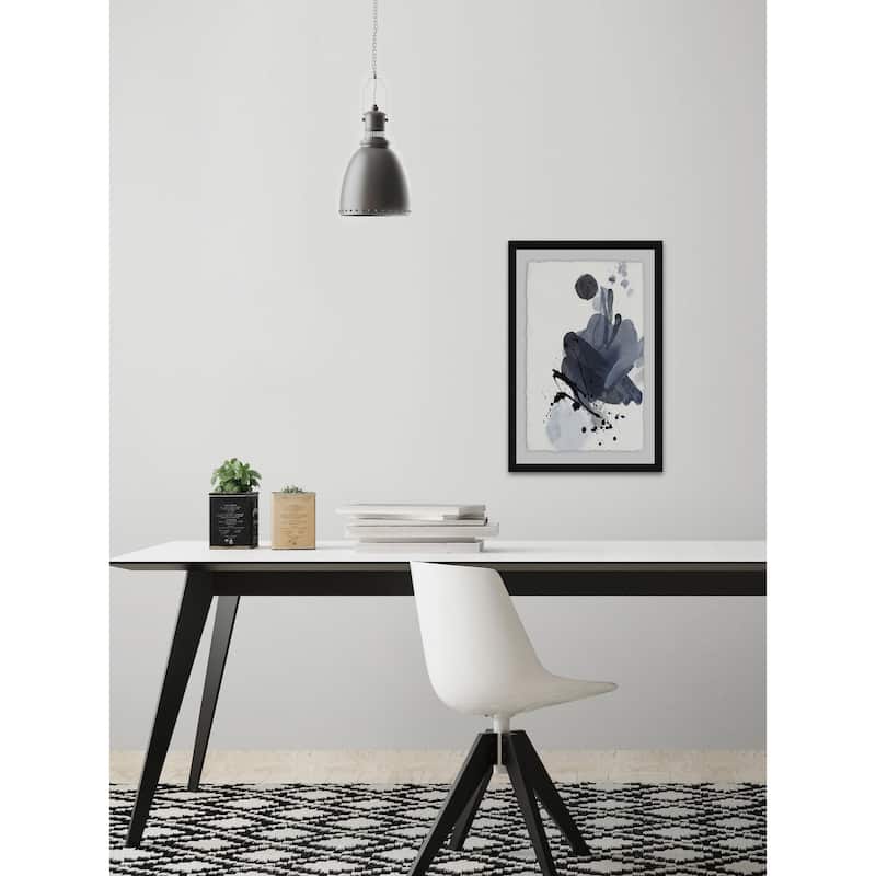 Blue & Black Splash I' Framed Painting Print - Multi-Color