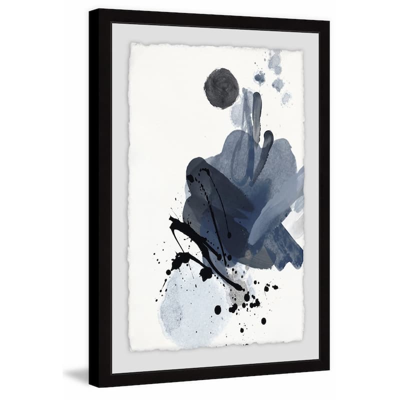 Blue & Black Splash I' Framed Painting Print - Multi-Color