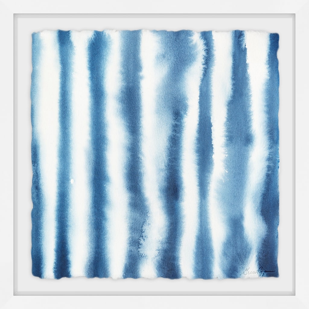 Indigo Bleed IV' Framed Painting Print - Multi-Color