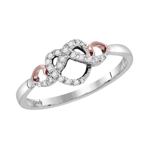 Yellow-tone Sterling Silver Round Black Diamond Heart Love Ring 0.11 Cttw