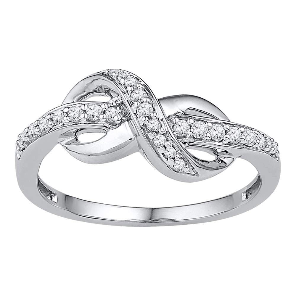 10KT White Gold Round Black Diamond Infinity Pendant Necklace 0.48 Cttw