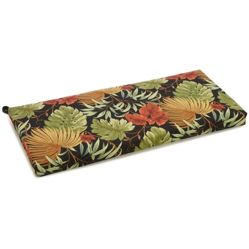 Blazing Needles 51-inch All-Weather Bench Cushion - Tropique Raven