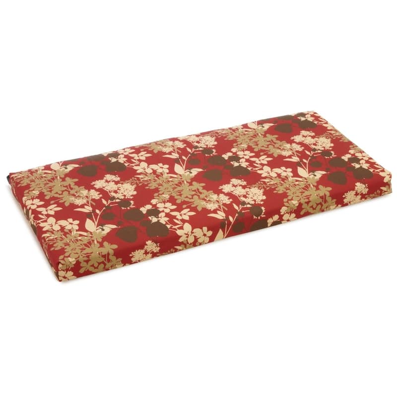 Blazing Needles 51-inch All-Weather Bench Cushion - Montfleuri Sangria